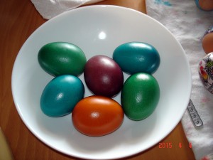 jaja po testowym barwieniu, Wielkanoc 2015